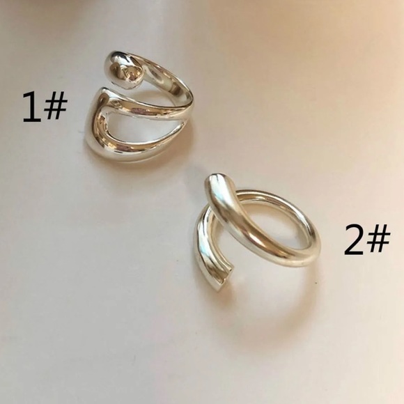 925 Sterling Silver Retro Minimalist Hollow Ring - Picture 4 of 7